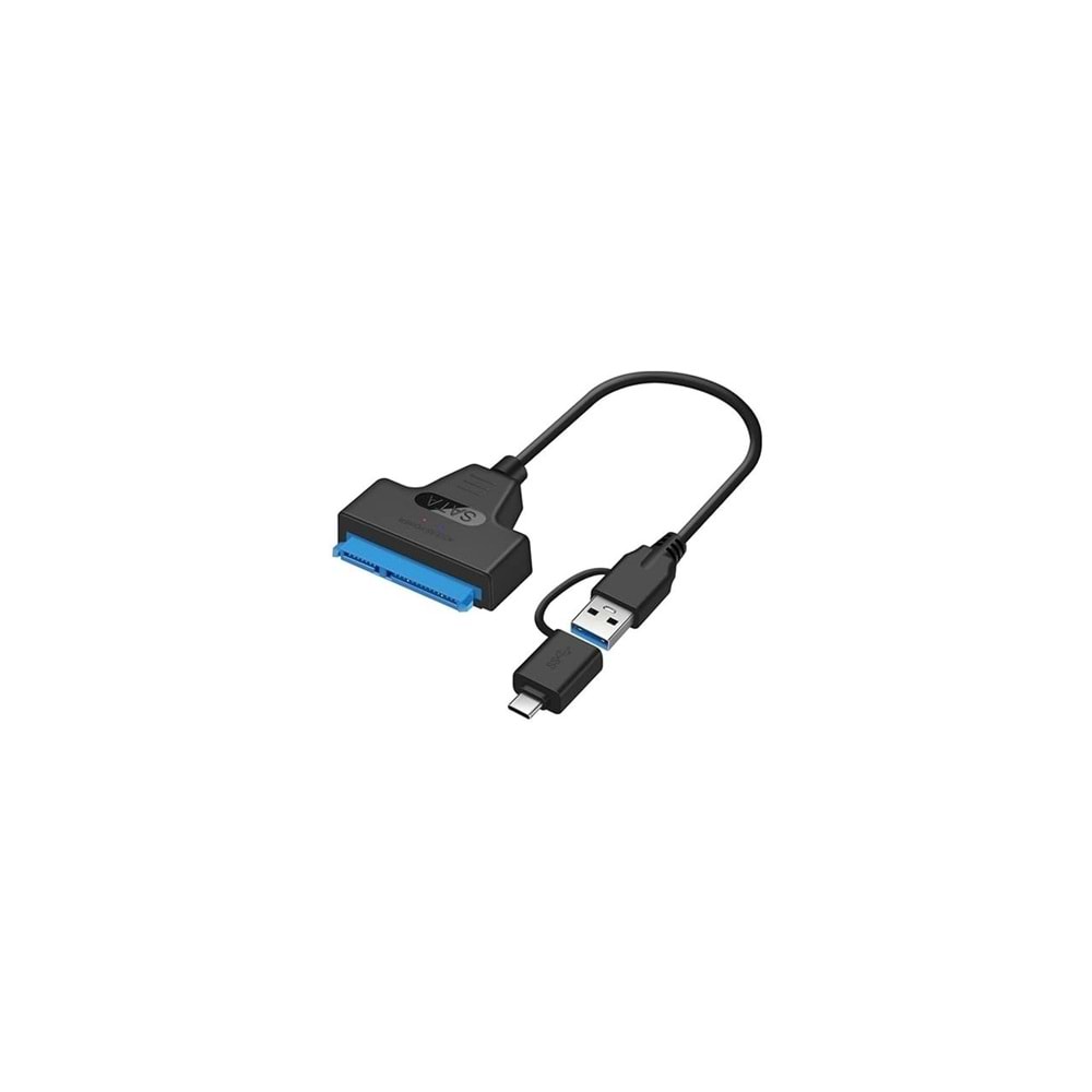 Type-C To 2.5 Inç Sata HDD SSD Çevirici Dönüştürücü Sata–usb 3.0 / Type-C Kablo (2.5 Inç Hdd/ssd Uyumlu)0442 2in1 USB 3.0