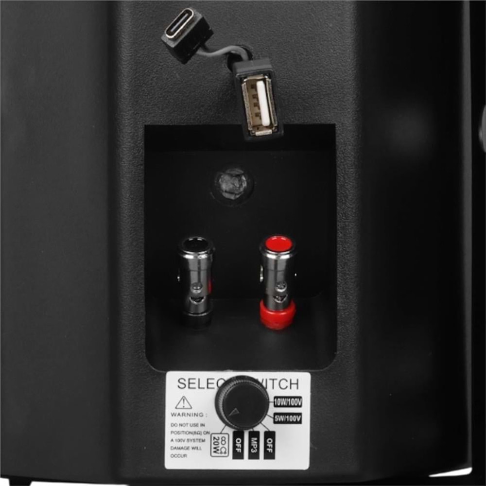 MagicVoice F-LHY4S 4'' (10 CM) Hat Trafolu Duvar Tipi Sütun Hoparlör (10W RMS / 150W Peak - MP3 USB Uyumlu) - Siyah