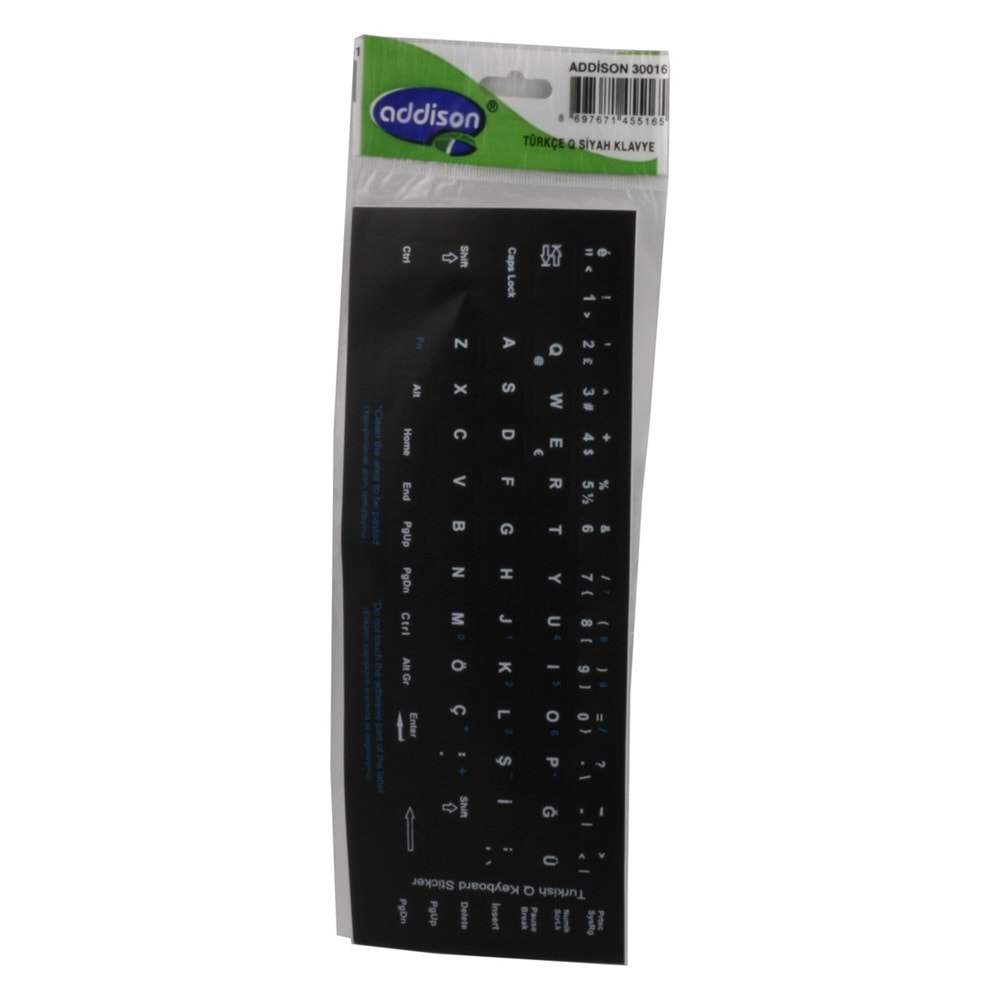 Addison 300161 Türkçe Q Siyah Klavye Stiker
