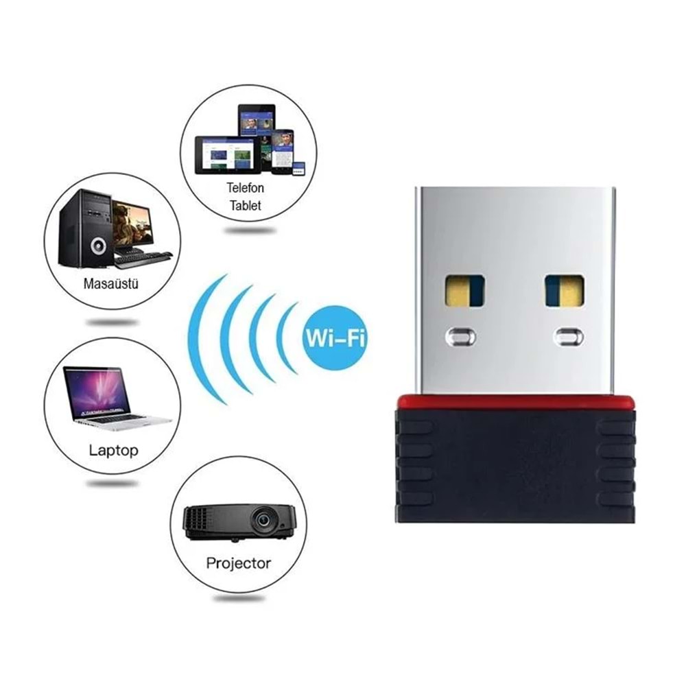 WiFi Adaptör 300Mbps WIFI USB 2.0 802.11N Kablosuz Nano Tırnak