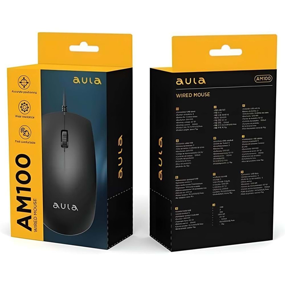Aula AM100 1200 DPI USB Kablolu Optik Mouse