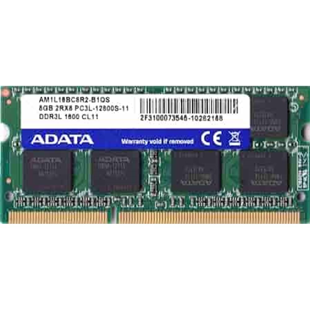ADATA AM1L16BC8R2-B1QS 8 GB PC3-12800 DDR3-1600MHz ECC olmayan Arabelleksiz CL11 204-Pin SoDimm 1,35 V Alçak Gerilim Çift Sıralı Bellek Modülü