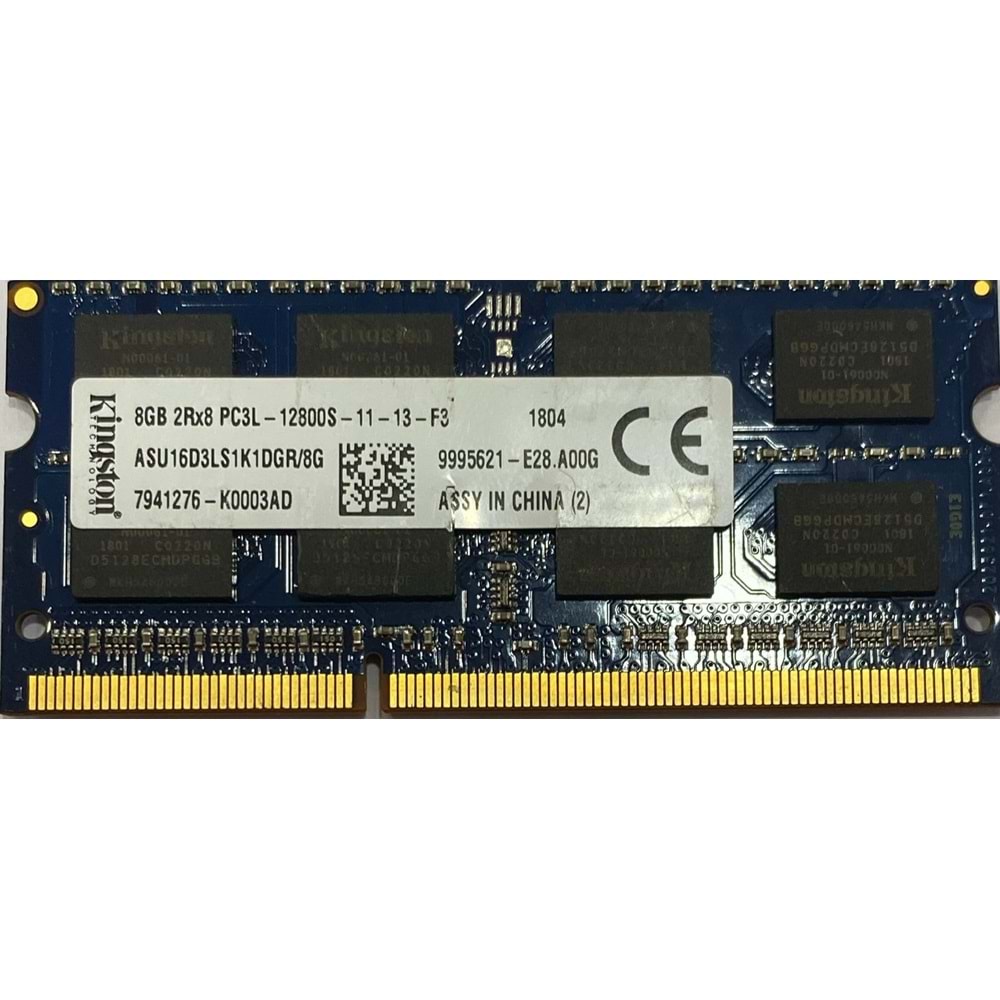 Kingston ASU16D3LS1K1DGR/8G8 GB DDR3L 1600 MHz CL11 NOTEBOOK RA