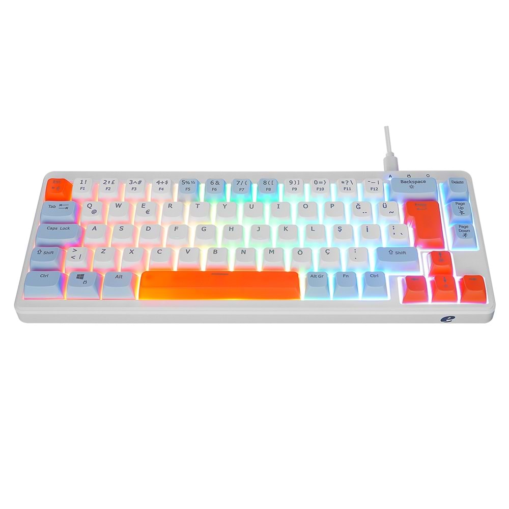 Acer eMachines EAK810 Bej/Mavi/Turuncu USB Rainbow Aydınlatmalı Mini Q Standart Klavye