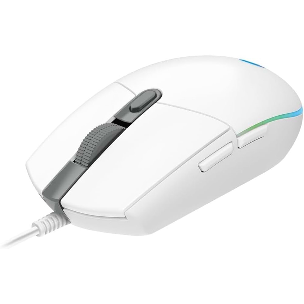 Logitech G G102 Kablolu Oyuncu Mouse, LIGHTSYNC RGB Aydınlatma, 8.000 DPI, 6 Programlanabilir Tuş, Beyaz