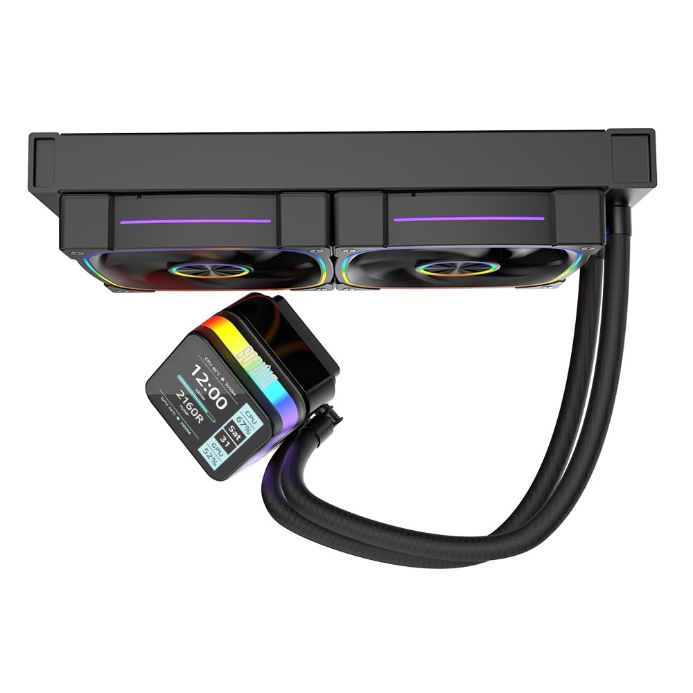 Dragos Rock 240 Black Intel&AMD 240MM Led Ekranlı ARGB Sıvı Soğutucu