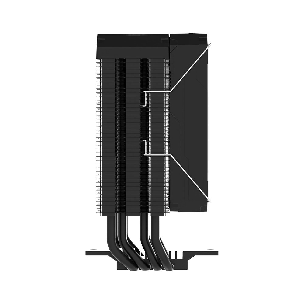 Dragos DIGITAL Black 4 Heat Pipes Single Tower Air Cooler 3000rpm 220W 1700/1200/115X/2011/2066/1366/AM5/AM4/AM3/AM2