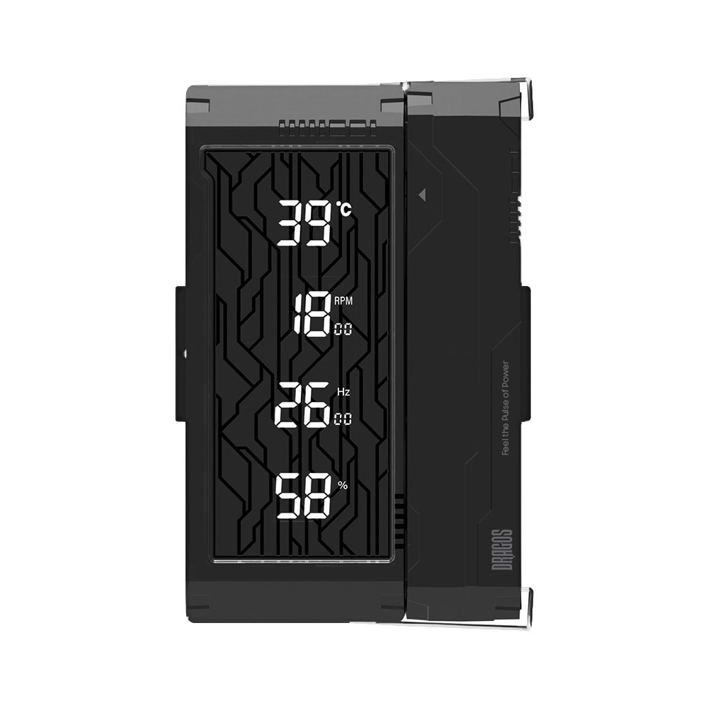 Dragos DIGITAL Black 4 Heat Pipes Single Tower Air Cooler 3000rpm 220W 1700/1200/115X/2011/2066/1366/AM5/AM4/AM3/AM2