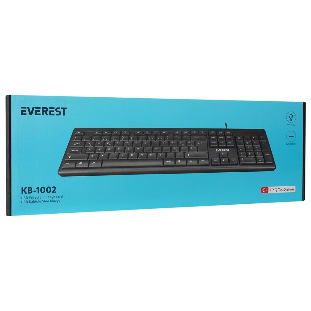 Everest KB-1002 Siyah USB Q Standart Klavye