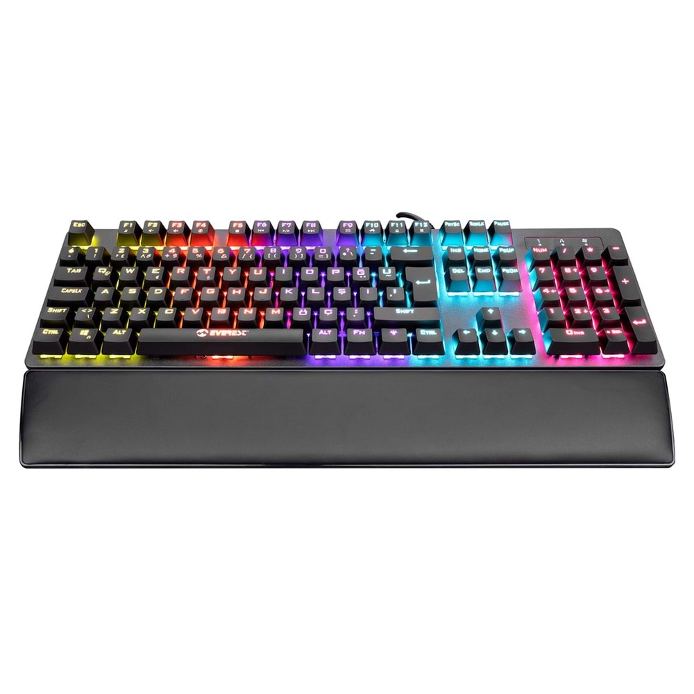 Everest KB-GX7 BLUESKY 21 Işık Efektli RED SWITCH Bilek Destekli Mekanik Ga