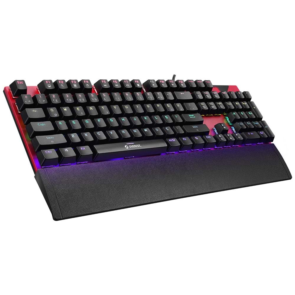 Everest KB-MK7 Kırmızı USB Bilek Destekli Mekanik Q Red Switch Gaming Oyunc