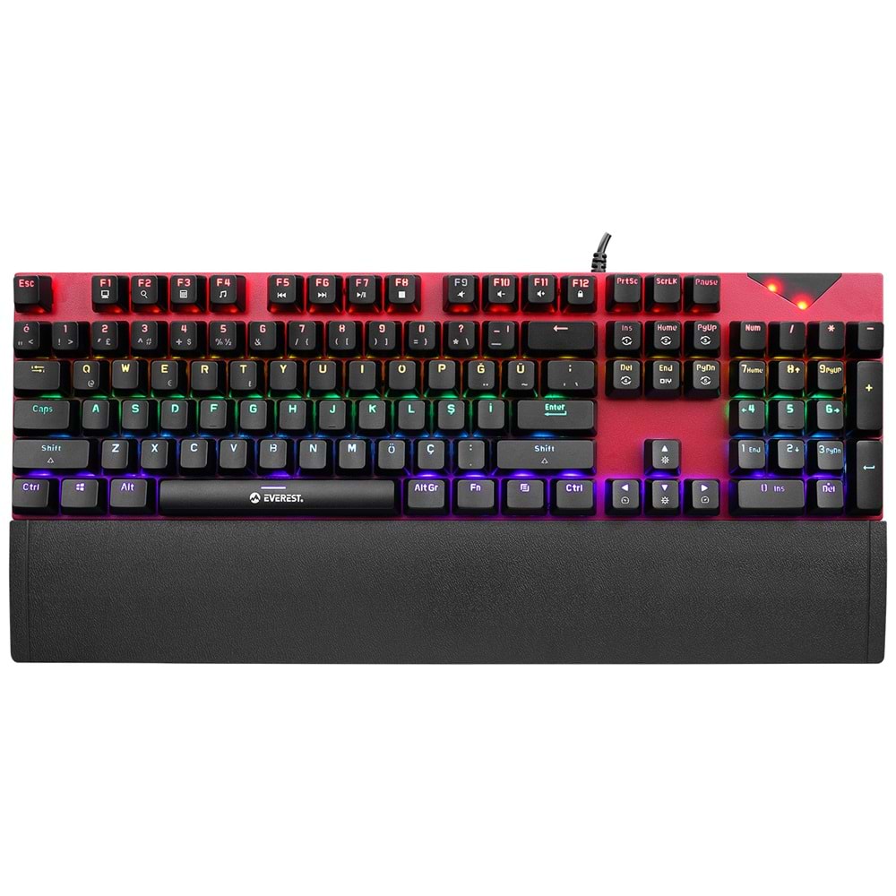 Everest KB-MK7 Kırmızı USB Bilek Destekli Mekanik Q Red Switch Gaming Oyunc
