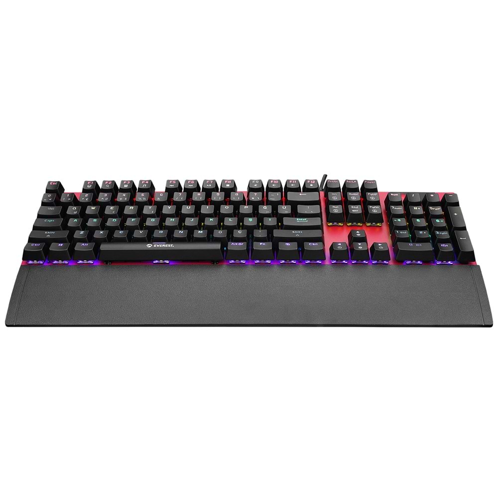 Everest KB-MK7 Kırmızı USB Bilek Destekli Mekanik Q Red Switch Gaming Oyunc