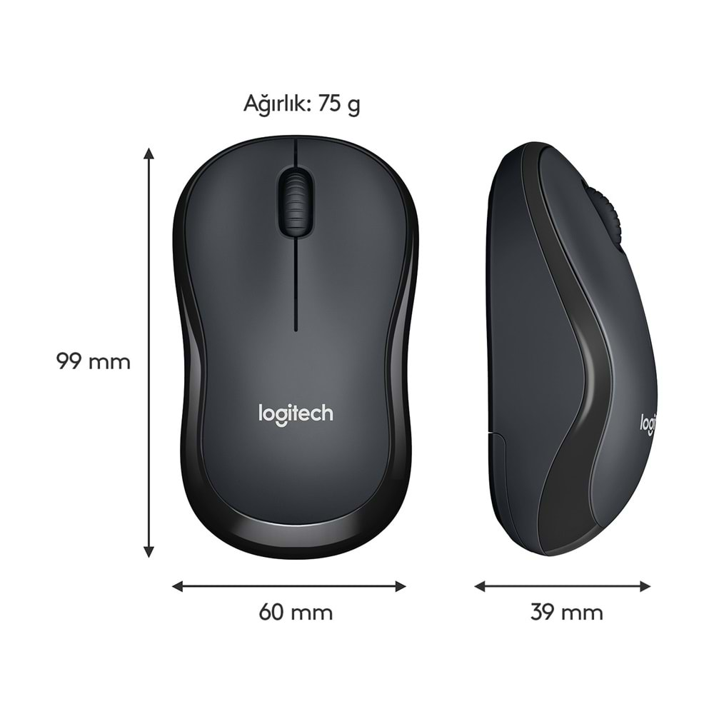 Logitech Silent M220 Siyah 910-004878 Wireless Optik Mouse