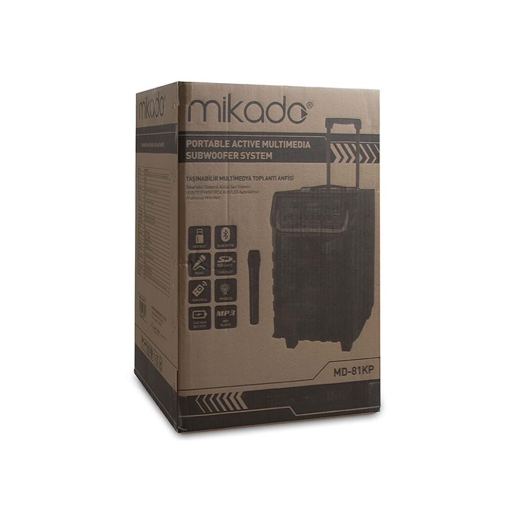 Mikado MD-81KP Siyah Usb + FM Destekli Bluetooth Kablosuz Mikrofonlu Öğretmen/Toplantı Anfisi