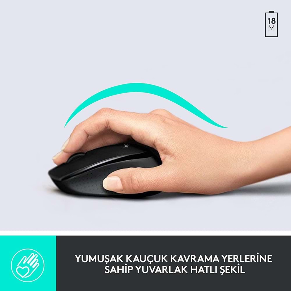 Logitech MK345 KablosuzKlavye MouseSeti, TamBoyutluAyarlanabilirAyaklı Klavye,MedyaDenetimi,
