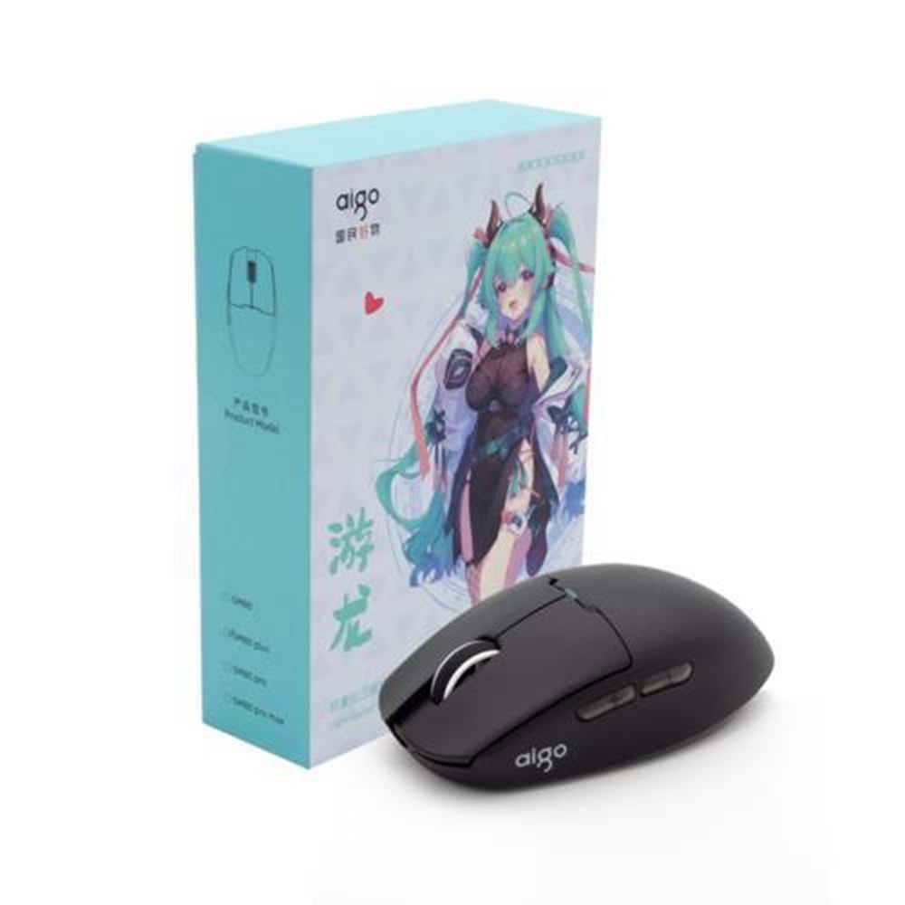 AIGO GM80 PLUS Bluetooth 12000 DPI Siyah Mouse2.4G Wireless