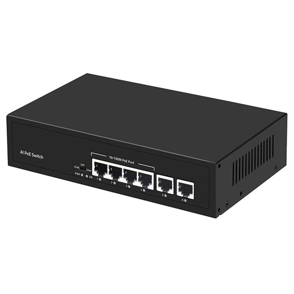URANIUM POE-4020-55W 4 PORT 10/100 + 2 PORT 10/100 RJ45 UPLINK POE SWITCH (
