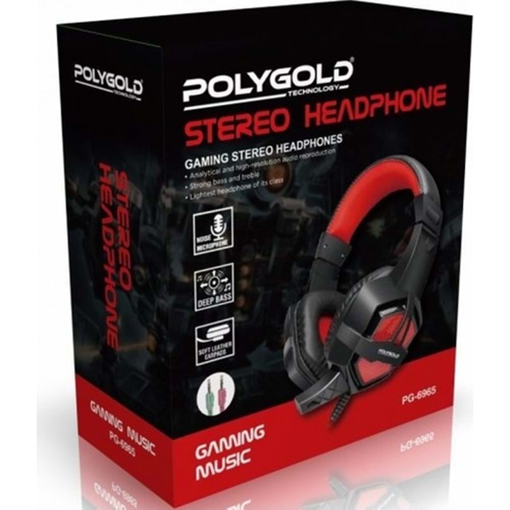 PolyGold Pg-6965 Oyuncu Kulaklık (Çift Jacklı)