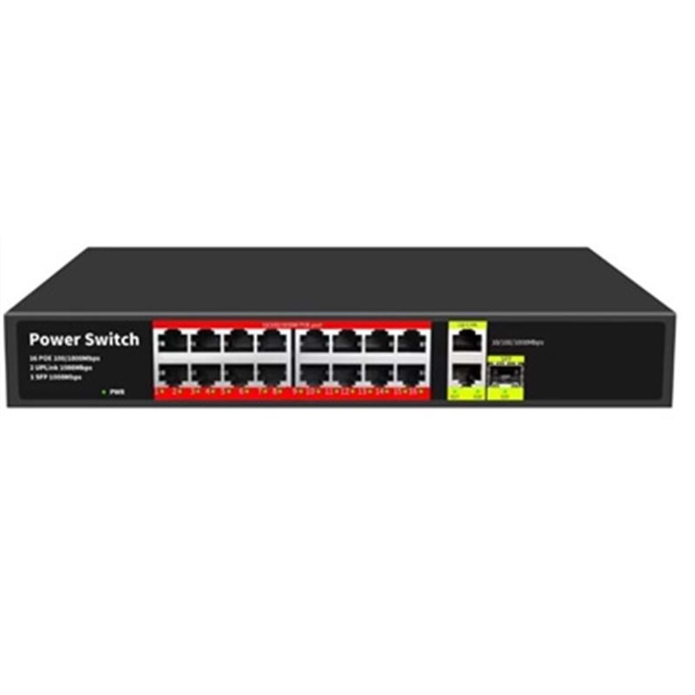 URANIUM POE-G1621SFP-300W 16 PORT GIGABIT+2XGB RJ45+1XSFP UPLINK POE RACKMO