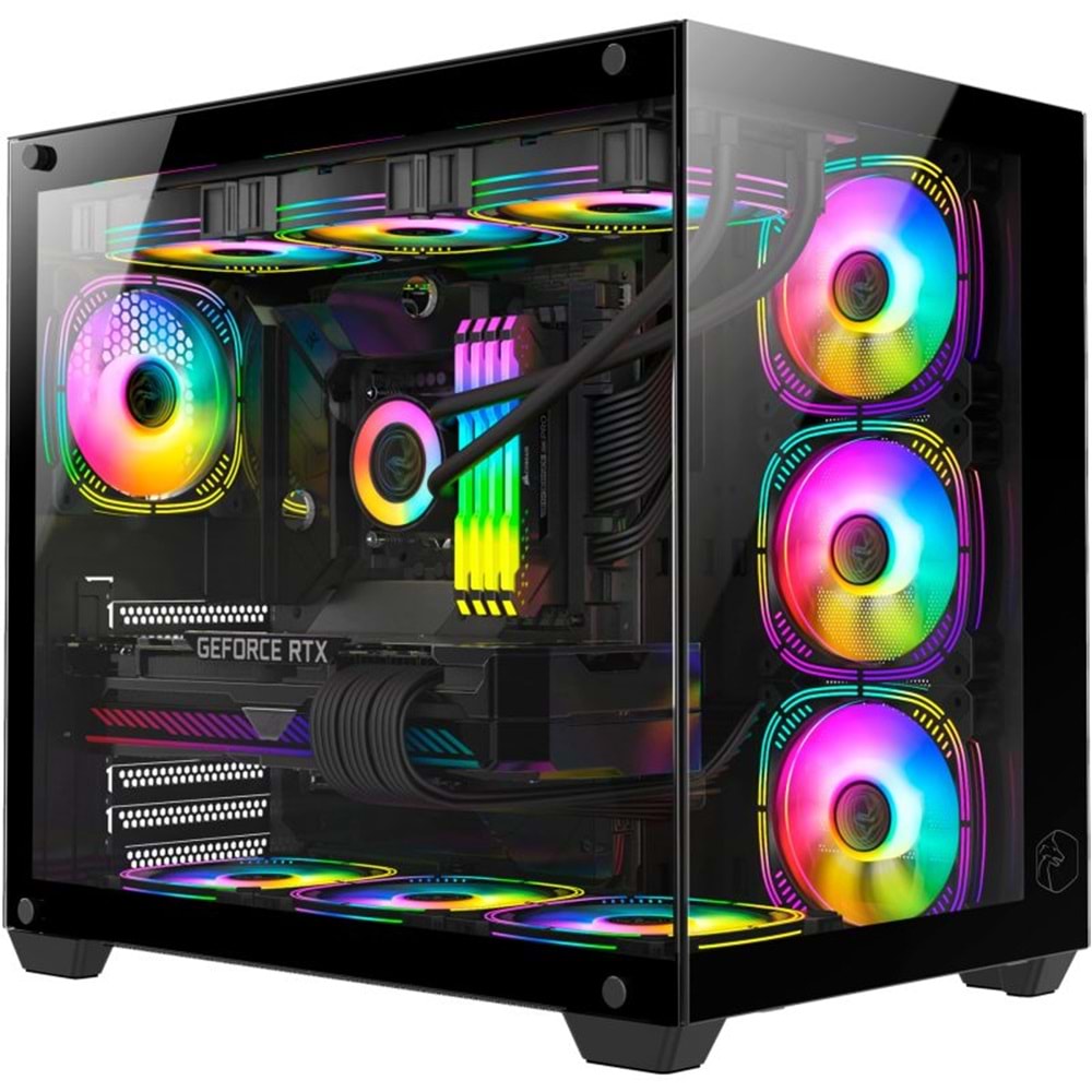 Gametech Prime V2 Tuş Kontrollü RGB 7x120mm Fan Gaming Bilgisayar Kasası