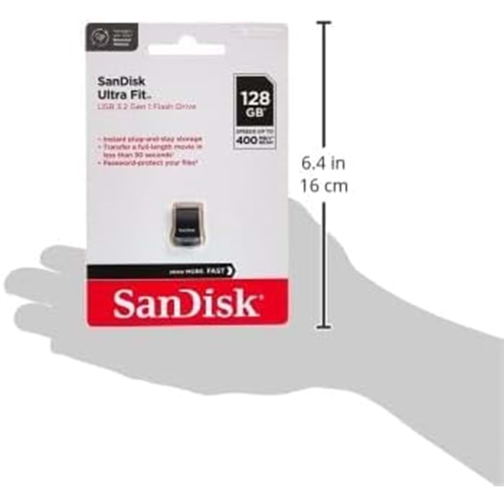 SanDisk Ultra Fit USB 3.2 Flash Sürücü 128GB