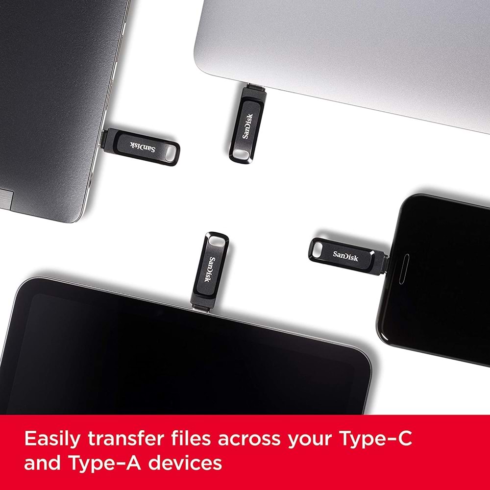 SanDisk 64GB Ultra Dual Drive Go USB Type-C Flash Drive, SDDDC3-064G-G46