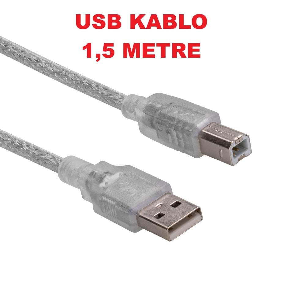 S-Link SL-U2015 Usb2.0 1.5Metre Şeffaf Yazıcı Kablosu