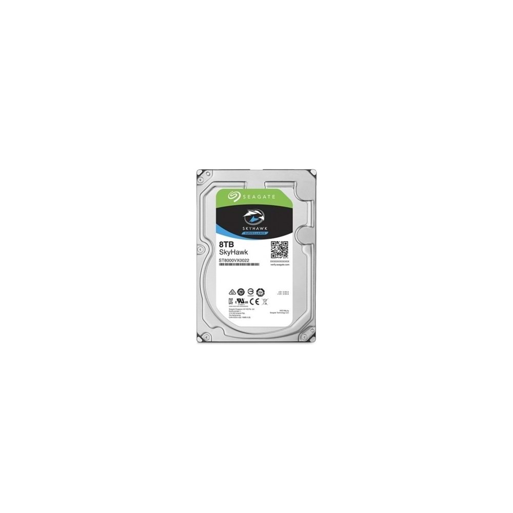 8 TB SEAGATE 3.5 SKYHAWK AI SATA 7200RPM 256MB 7/24 GUVENLIK ST8000VE001 (RESMI DIST GARANTILI)