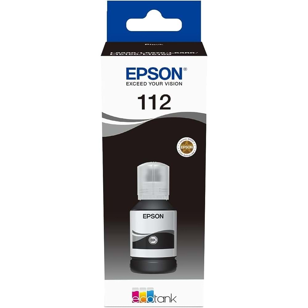 EPSON C13T06C14A 112 BLACK MÜREKKEP KARTUŞ 7.500 SAYFA 127ML L15160 L15150