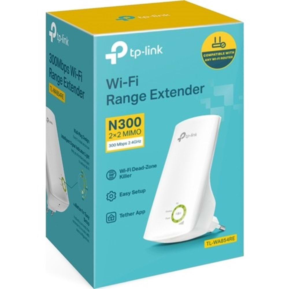 Tp-LinkTL-WA854RE 300 Mbps Wifi Pro Sinyal Güçlendirici, Kablosuz Wall Plug Kolay Kurulumlu Evrensel Menzil Genişletici