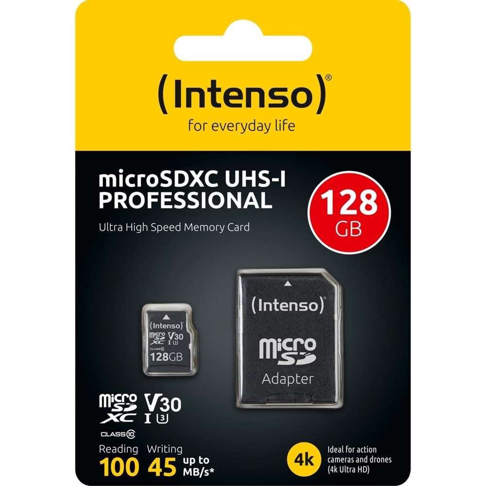 Intenso Uhs-I 128GB Sdxc Profesyonel Mikro Sd Kart