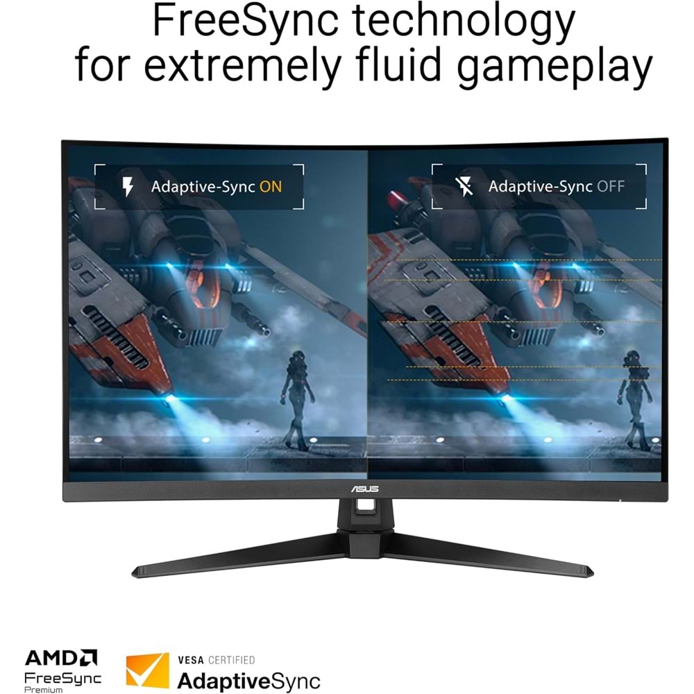 ASUS TUF GAMING VG32VQM5B 31.5 Fast VA KAVİSLİ FREESYNC VE GSYNC UYUMLU HDR 1920x1080 0.5ms 250Hz 300cd DP HDMI Hoparlör VESA 3YIL 120% Srgb FLICKER-FREE,ÇERÇEVESİZ,DÜŞÜK MAVİ IŞIK Monitör