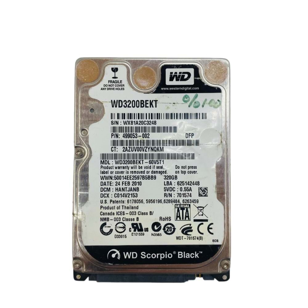 Western Digital Scorpio Black WD3200BEKT SATA 2.0 7200 RPM 2.5