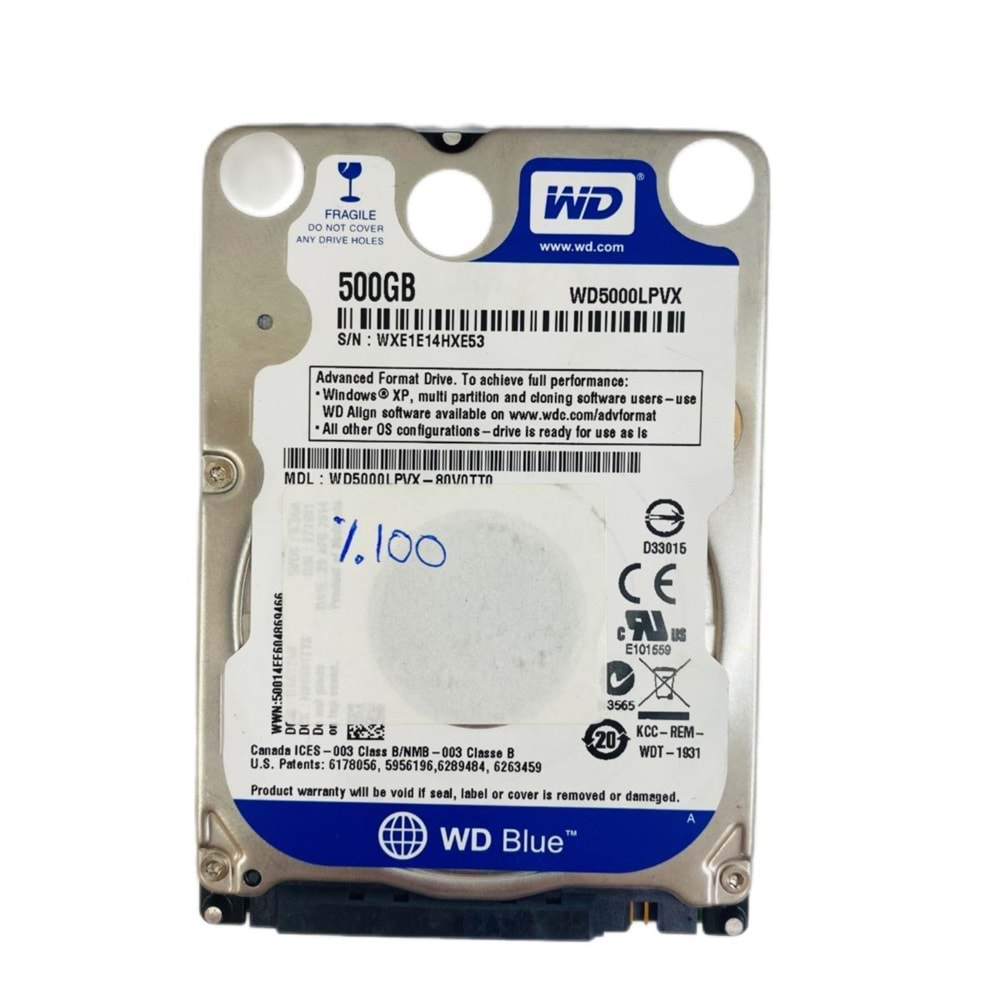 Western Digital 500 GB WD5000LPVX Hard Disk