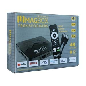 Magbox Magroid Transformers 32 GB HDD 4 GB Ram Bluetooth 5G Wifi Ses Komut Kumandalı Android TV Box