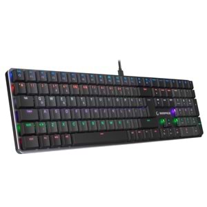 Rampage GRANITE PRO Siyah/Gri Low Profile BLUE SWITCH Q Rainbow Mekanik Gam