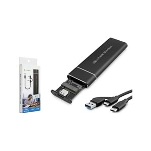 Hadron HDX1768 SSD Kutusu Nvme M2 Usb-C+Usb (Chıp JMS583) Siyah