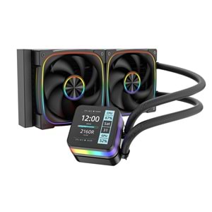 Dragos Rock 240 Black Intel&AMD 240MM Led Ekranlı ARGB Sıvı Soğutucu