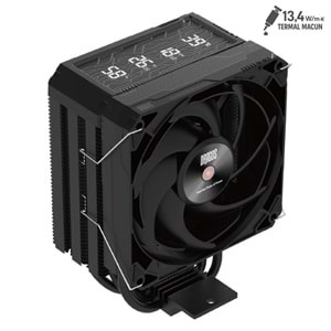 Dragos DIGITAL Black 4 Heat Pipes Single Tower Air Cooler 3000rpm 220W 1700/1200/115X/2011/2066/1366/AM5/AM4/AM3/AM2