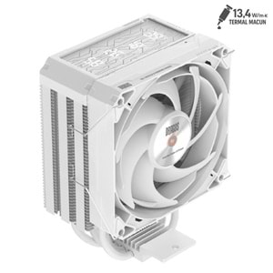 Dragos DIGITAL White 4 Heat Pipes Single Tower Air Cooler 3000rpm 220W 1700/1200/115X/2011/2066/1366/AM5/AM4/AM3/AM2