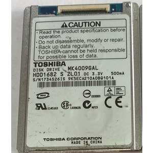 Toshiba 40 GB ZIF 40Pin 1.8 4.2K HDD MK4009GAL