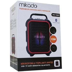 Mikado Md-116Bt 15W 2 Adet Kablosuz El+Baş-Ense Mikrofonlu Usb/sd Bluetoothlu Toplantı Anfisi