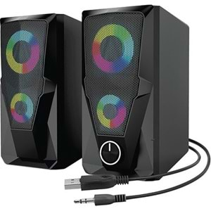 Mikado MD-336 2.0 6 Watt RGB Ledli Siyah Multimedia USB Speaker Hoparlör