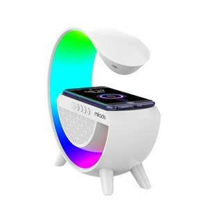 Mikado MD-G111 Beyaz 10W 1800mAh BT/TF/USB/15W Wireless Şarj RGB Işıklı Speaker