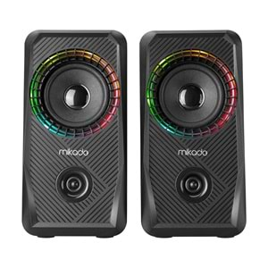 Mikado MD-S26 JOY 2.0 Multimedia 3W*2 Siyah USB RGB Işıklı Gaming Speaker