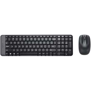 Logitech MK220 Kablosuz Kompakt Klavye Mouse Seti, Sağ ve Sol Elle Kullanıma Uygun Mouse, Sıvı Dökülmesine Dayanıklı, 10 m Kullanım Mesafesi, Türkçe Q Klavye, Siyah