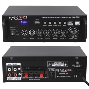 MagicVoice MV-520 Dijital Karaoke Mikser Amfi