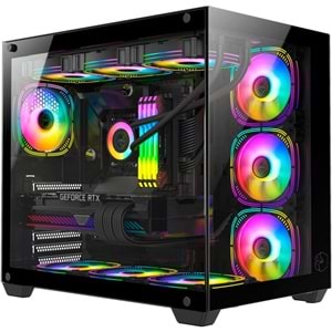 Gametech Prime V2 Tuş Kontrollü RGB 7x120mm Fan Gaming Bilgisayar Kasası