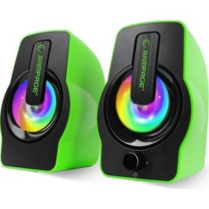 Rampage Rms-G7 FALSETTO 2.0 6 Watt RGB Ledli Yeşil Multimedia USB Speaker